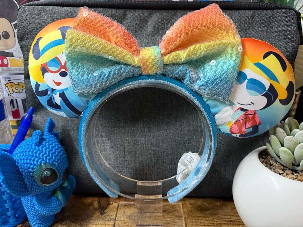 EUC Disney Parks Cruise Line Minnie Mouse Sequined Ears Headband